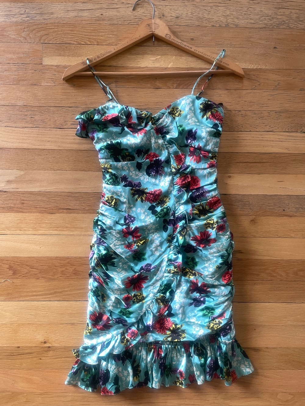 Vintage Betsey Johnson Silk Floral Hawaiian Style Print Dress size 4 🌺 2000’s